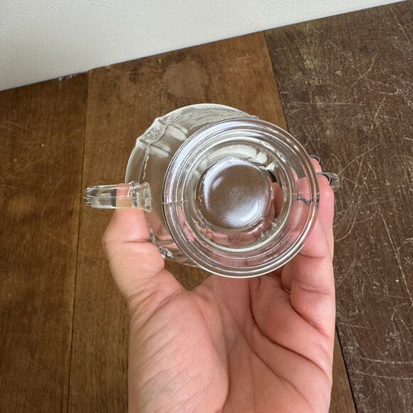 Vintage Clear Glass Depression Era Madrid Pattern Sugar Bowl - Picture 4 of 8